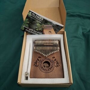 Kalimba Thumb Piano With Music Booklet Brown OS